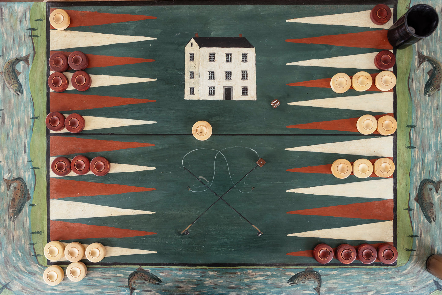 Lake House Folky Backgammon Table