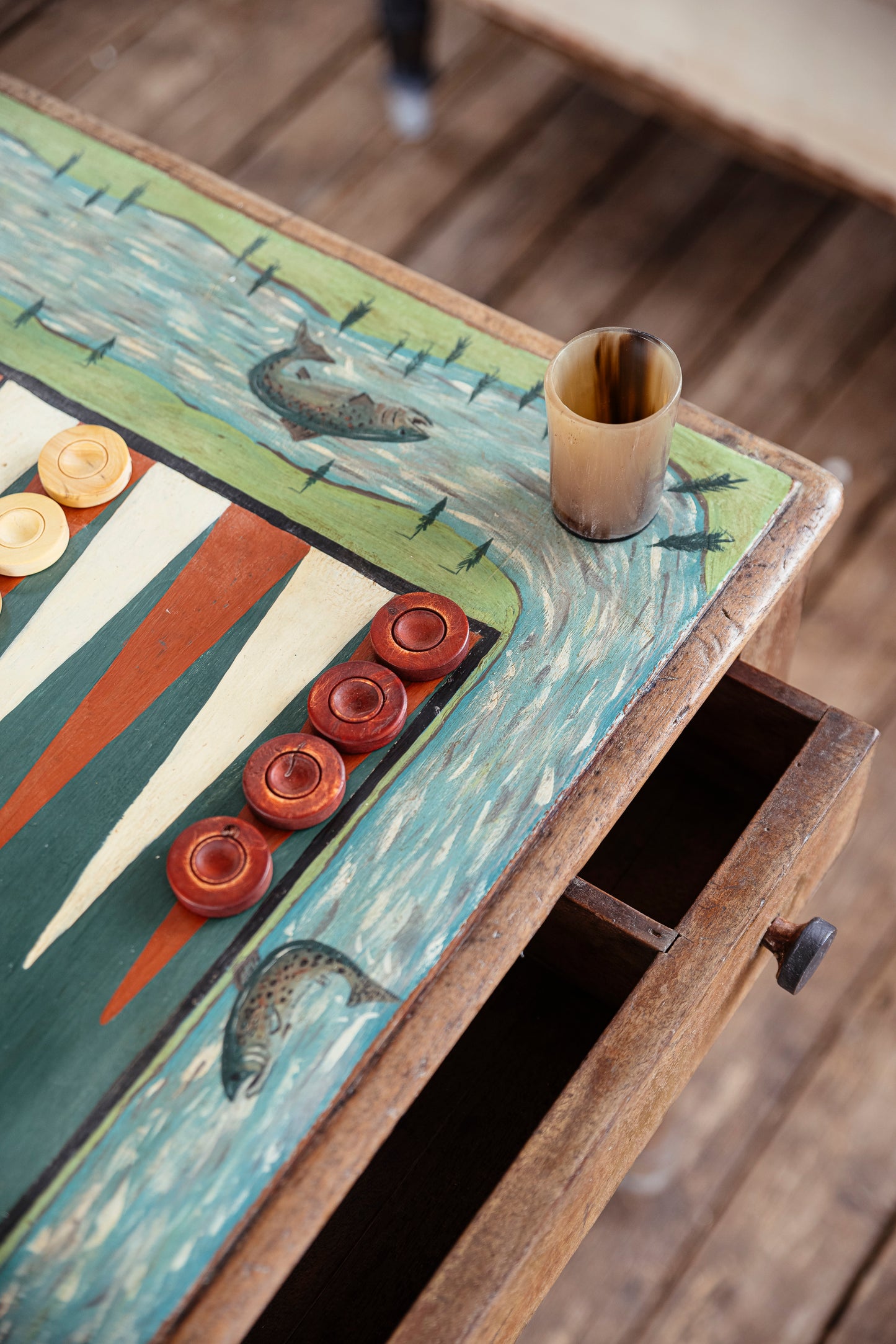 Lake House Folky Backgammon Table