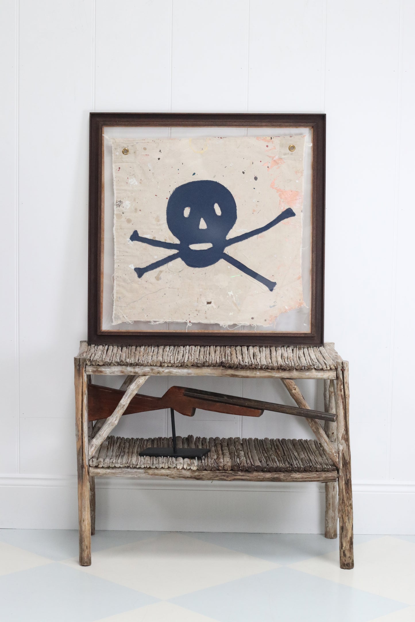 "Skull & Cross Bones" Framed Flag