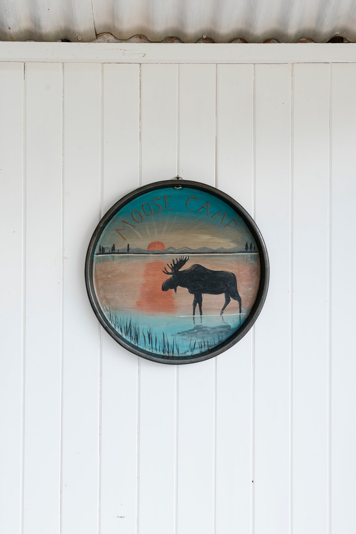 "Moose Camp" Metal Tray