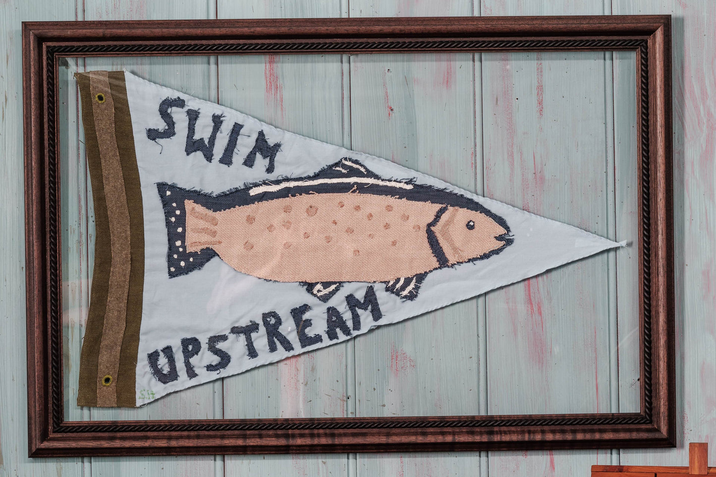 "Swim Upstream" Tapestry Pennant Flag