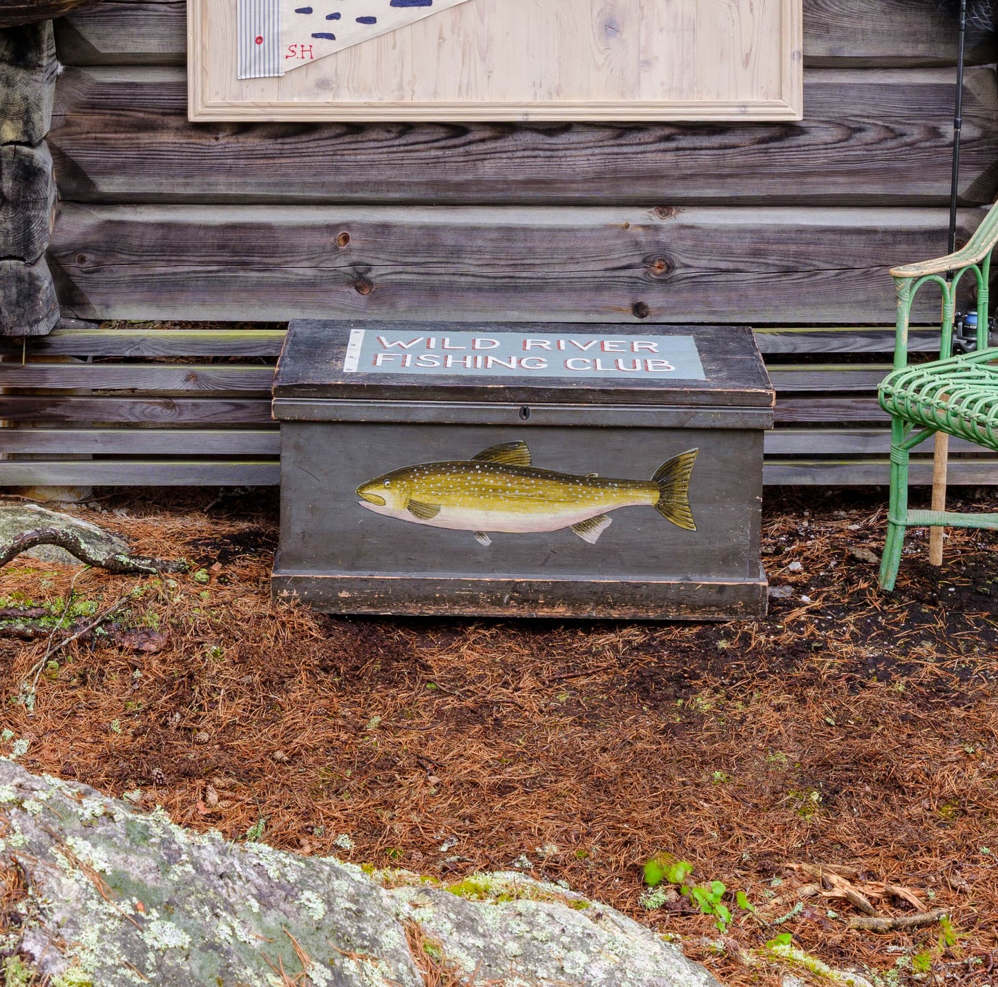 "Fishing Club" Painted Trunk