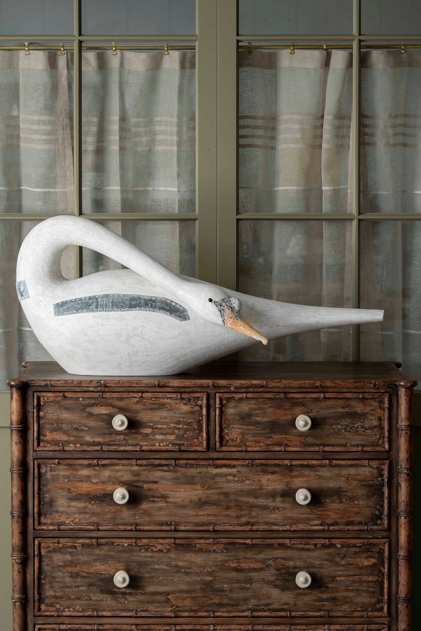 Pair of Swan Sculptures by Martin Scorey