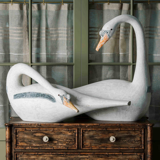 Pair of Swan Sculptures by Martin Scorey