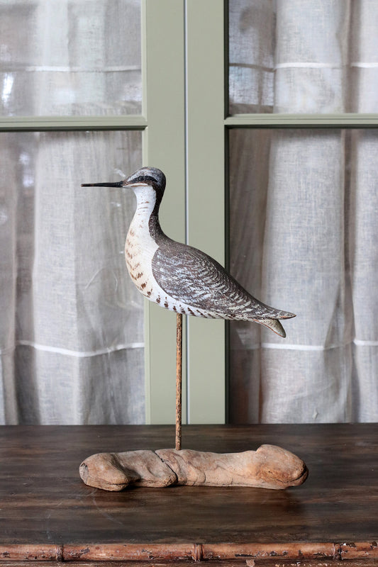 Small Carved Wooden Shorebird