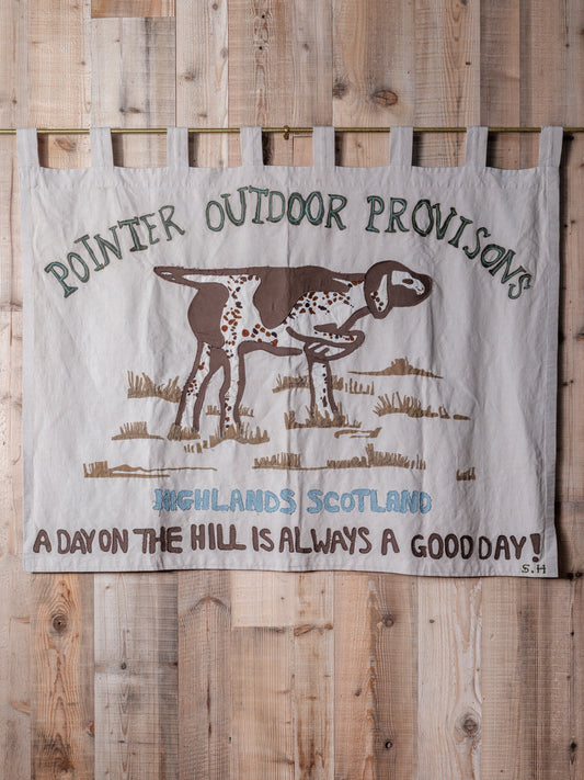 "Pointer Outdoor Provisions" Tapestry Flag