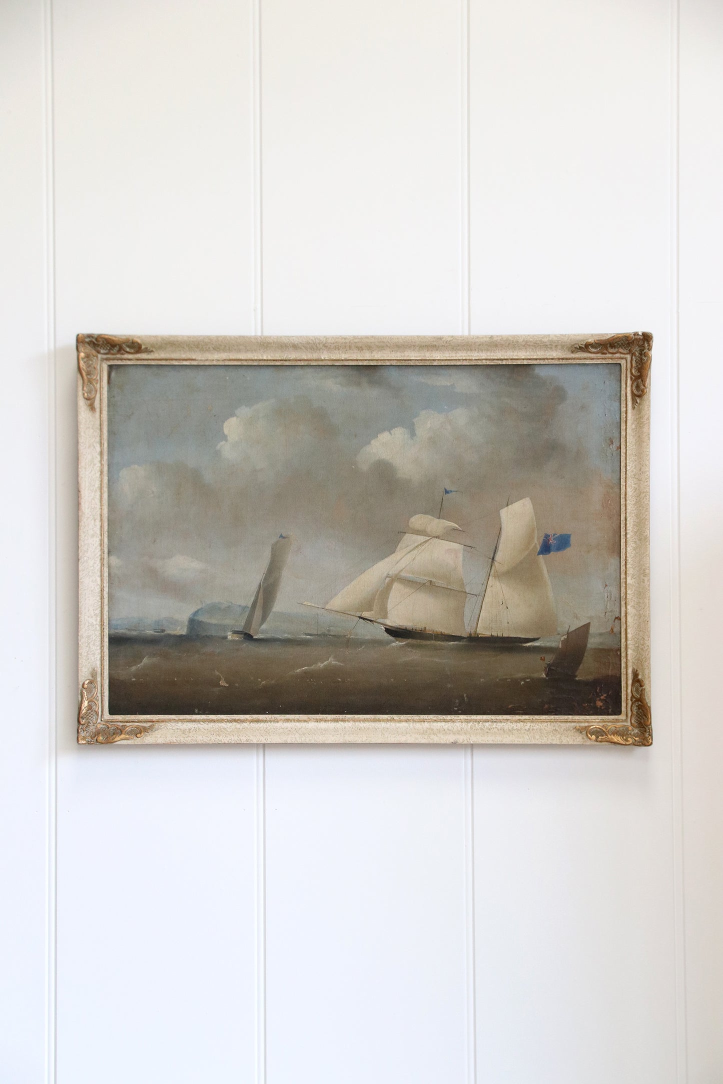 19th Century Oil Painting of Ship