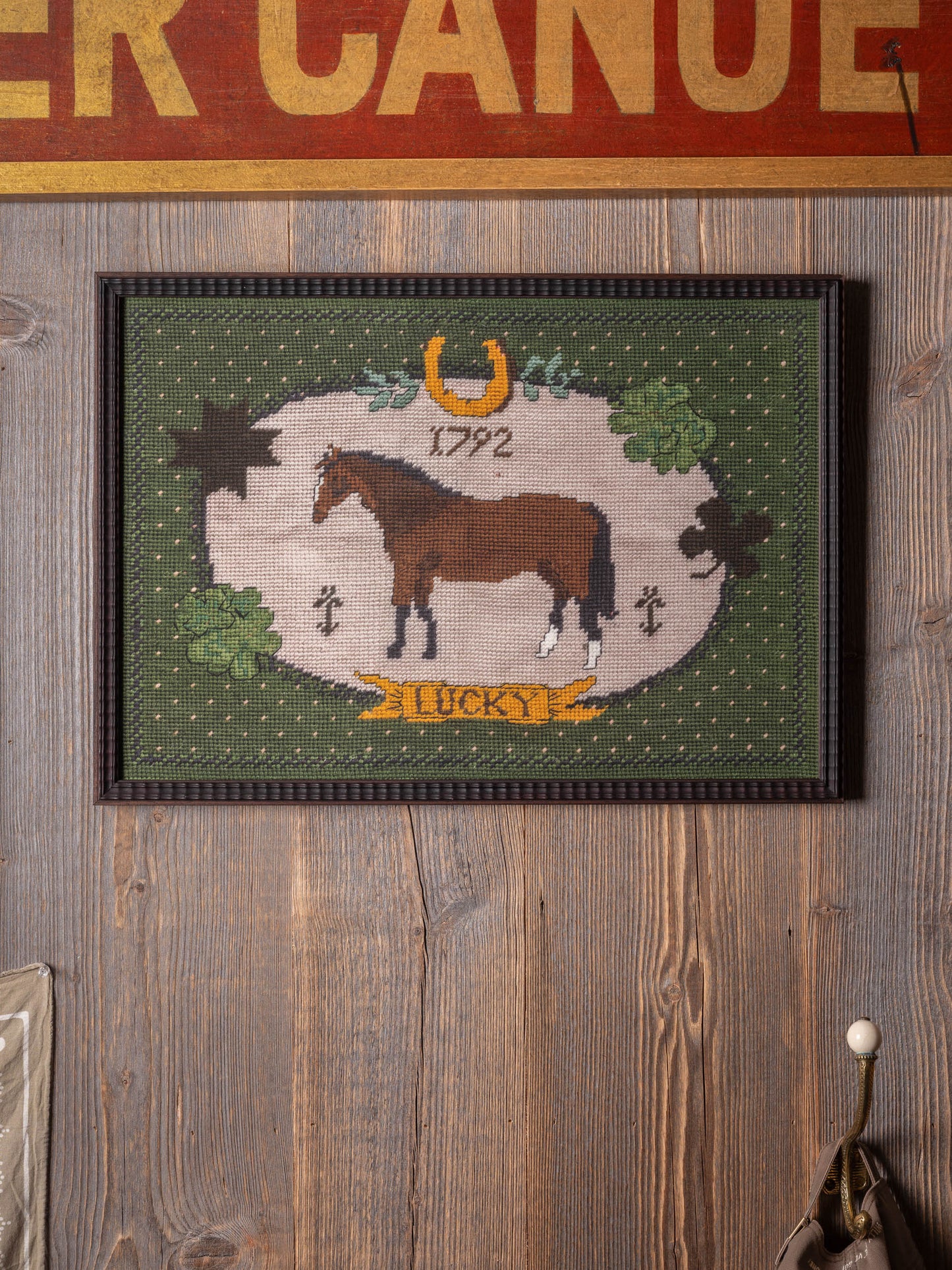 "Lucky" Needlepoint Framed Print