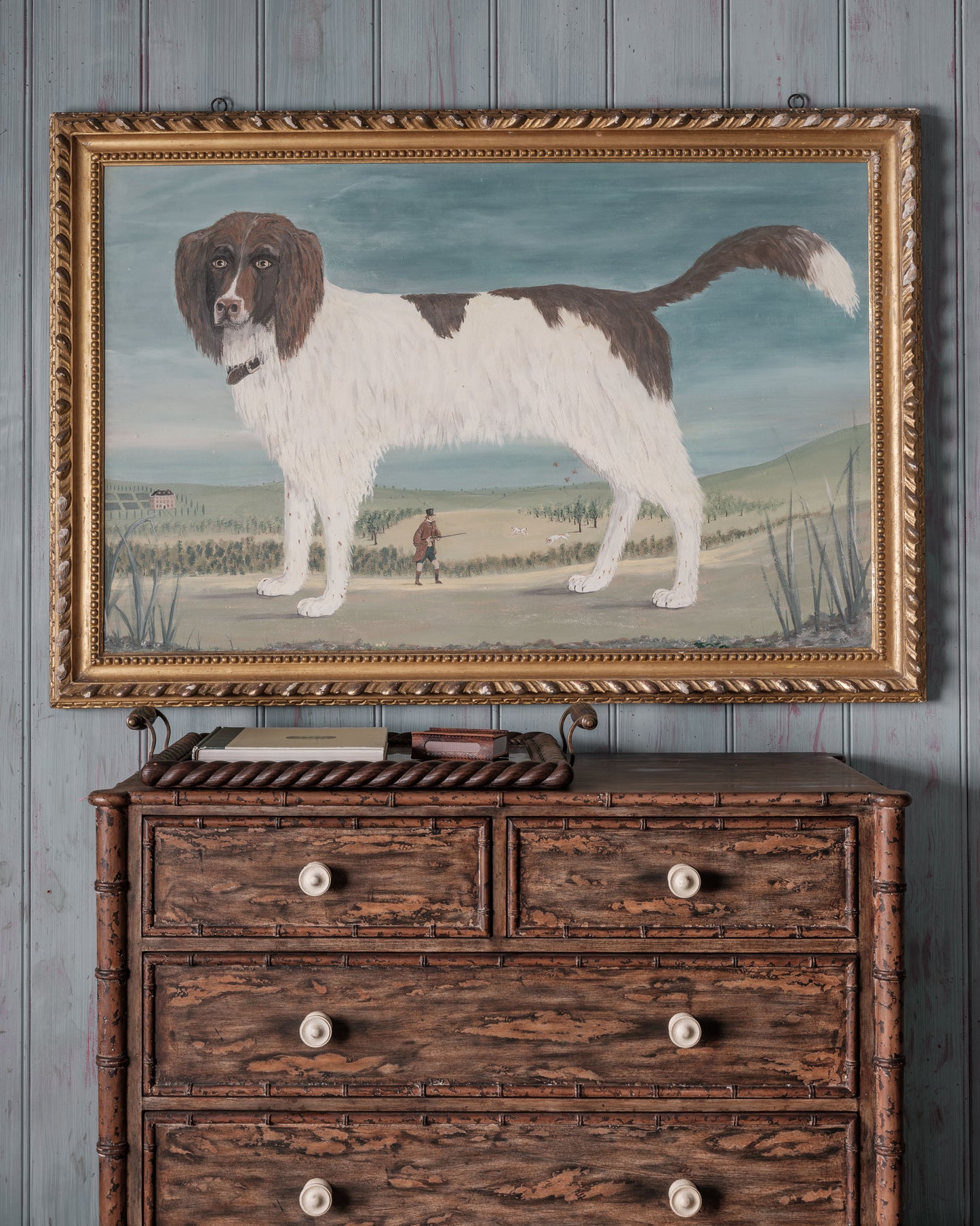 Large Scale Folky Spaniel Painting