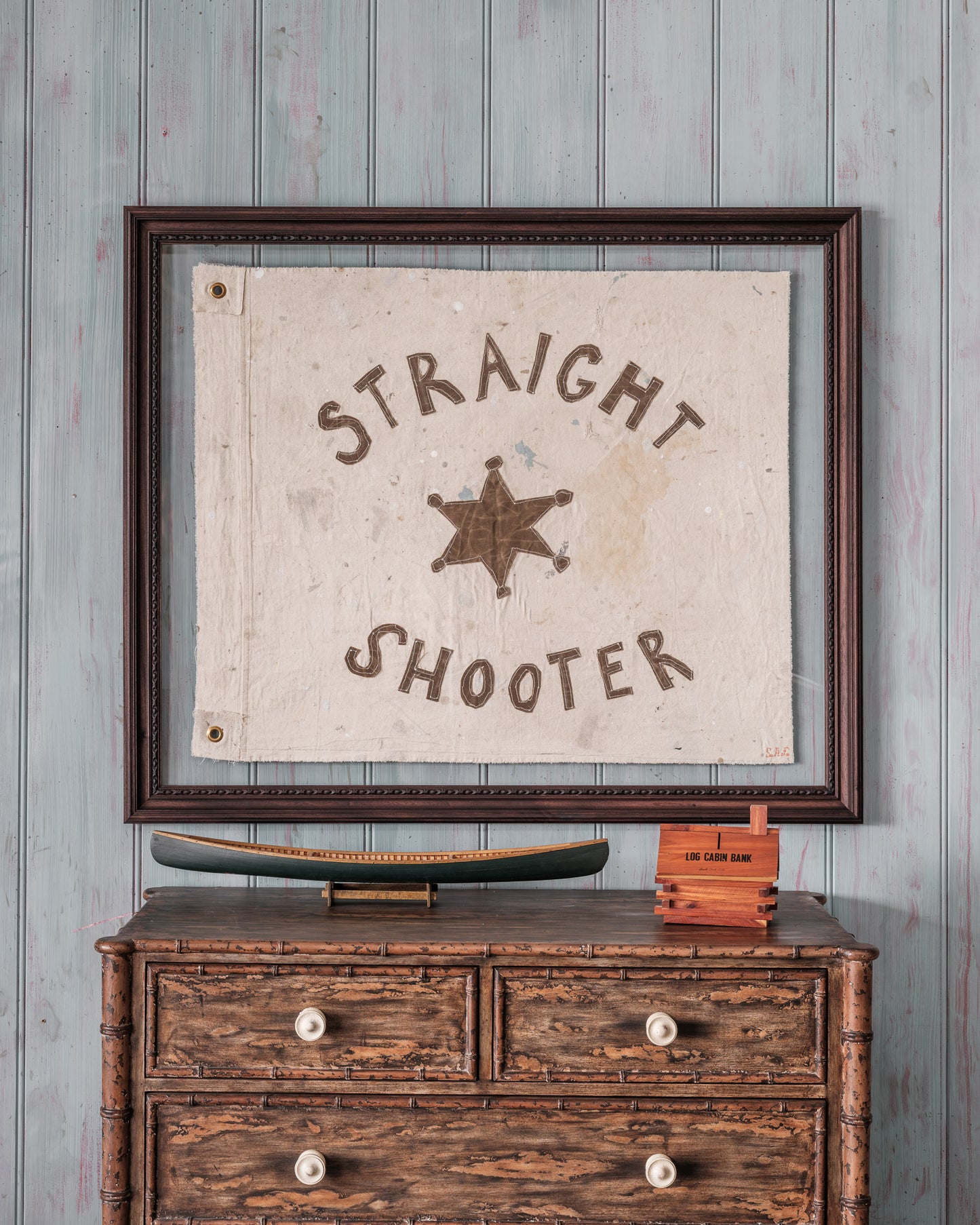 "Straight Shooter" Framed Flag