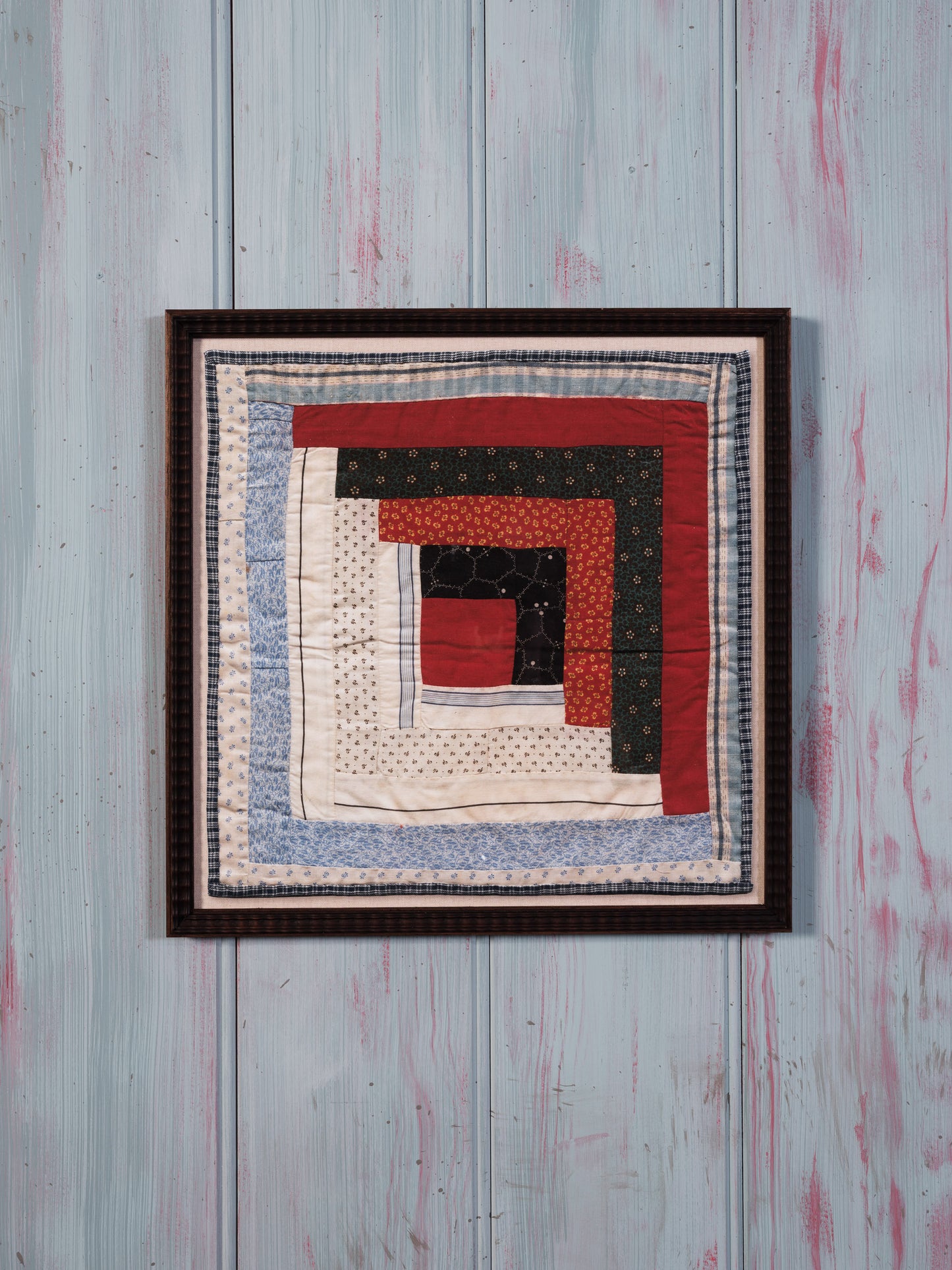 "The Log Cabin Quilt" Framed Print