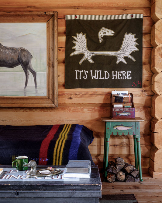 "It's Wild Here" Tapestry Flag