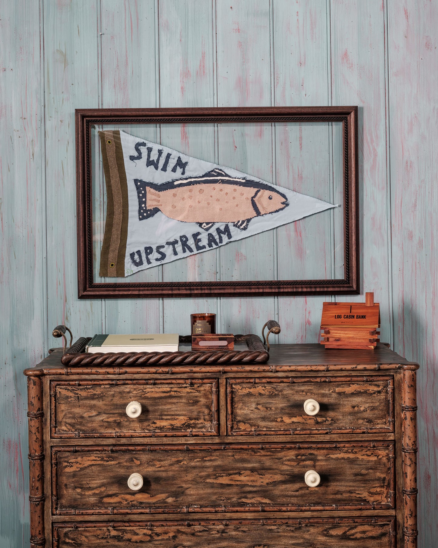 "Swim Upstream" Tapestry Pennant Flag