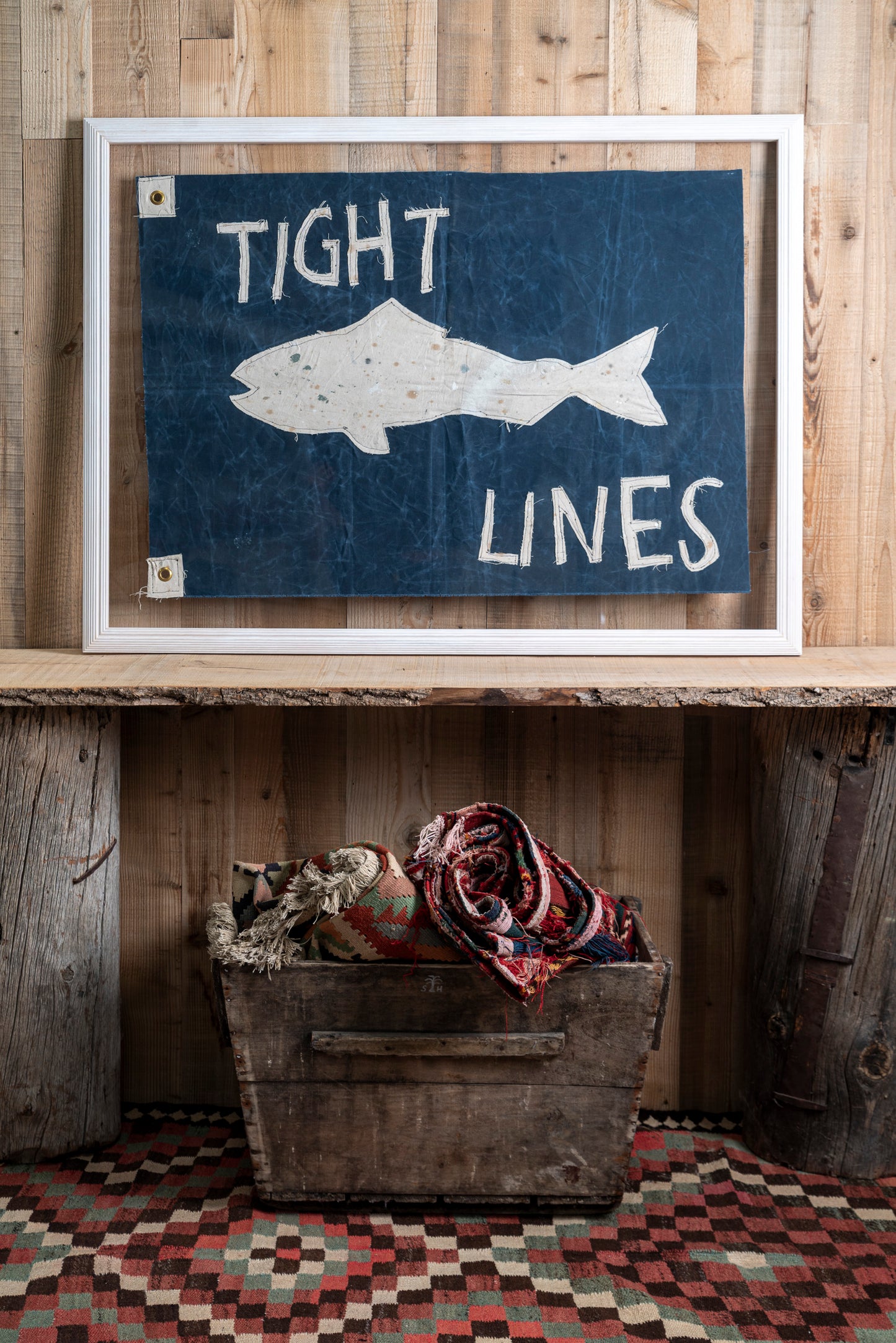 "Tight Lines" Framed Flag