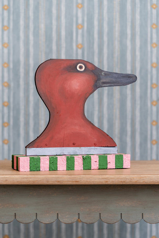 Painted Red Duck Plaque