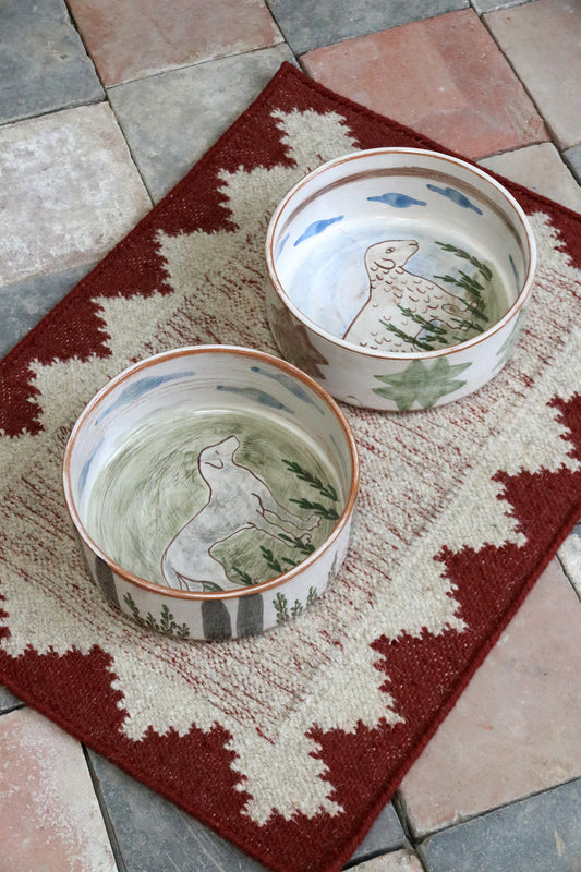 Ceramic Folly Dog Bowls