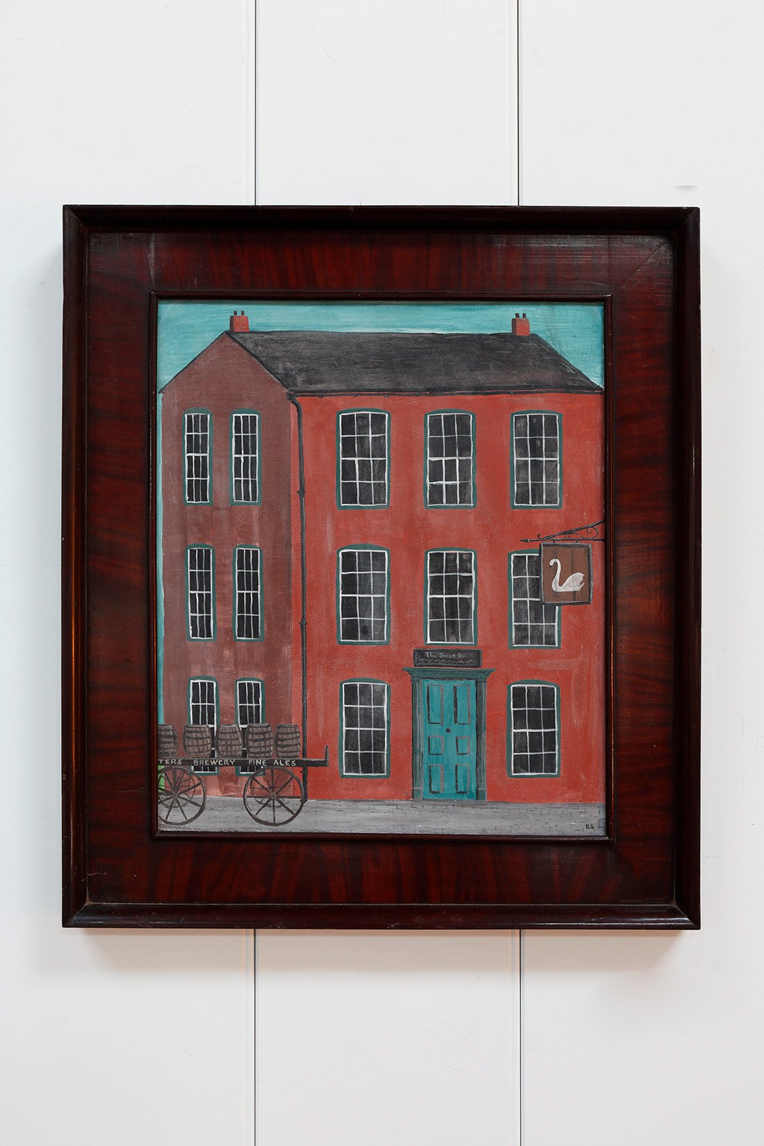 "The Swan Inn" Folk Art Painting