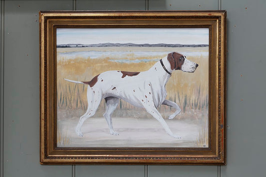 Decorative Painting of a Hound in a Scottish Landscape