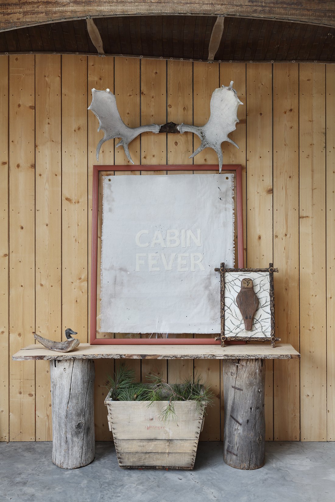 "Cabin Fever" Framed Flag