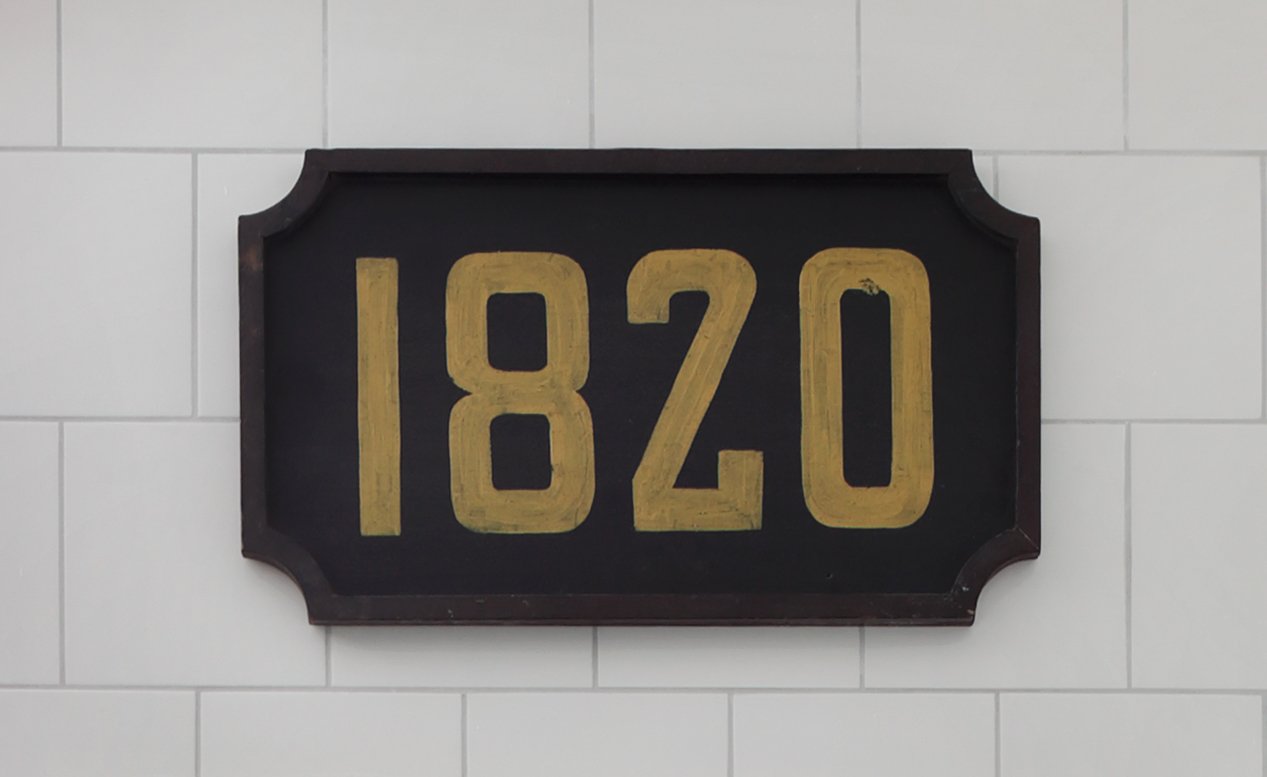 "1820" Hand Painted Sign